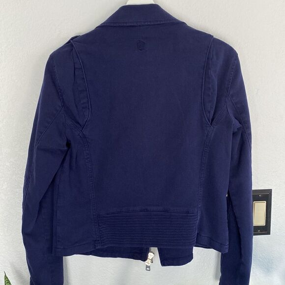 MCQ Alexander McQueen Navy Blue Biker Jacket - Picture 12 of 12